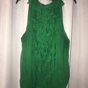 High neck ruffle tank